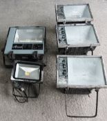 5 x Assorted Industrial Flood Lights - Recently Removed From A Commercial Premises - Ref: HAS696 -