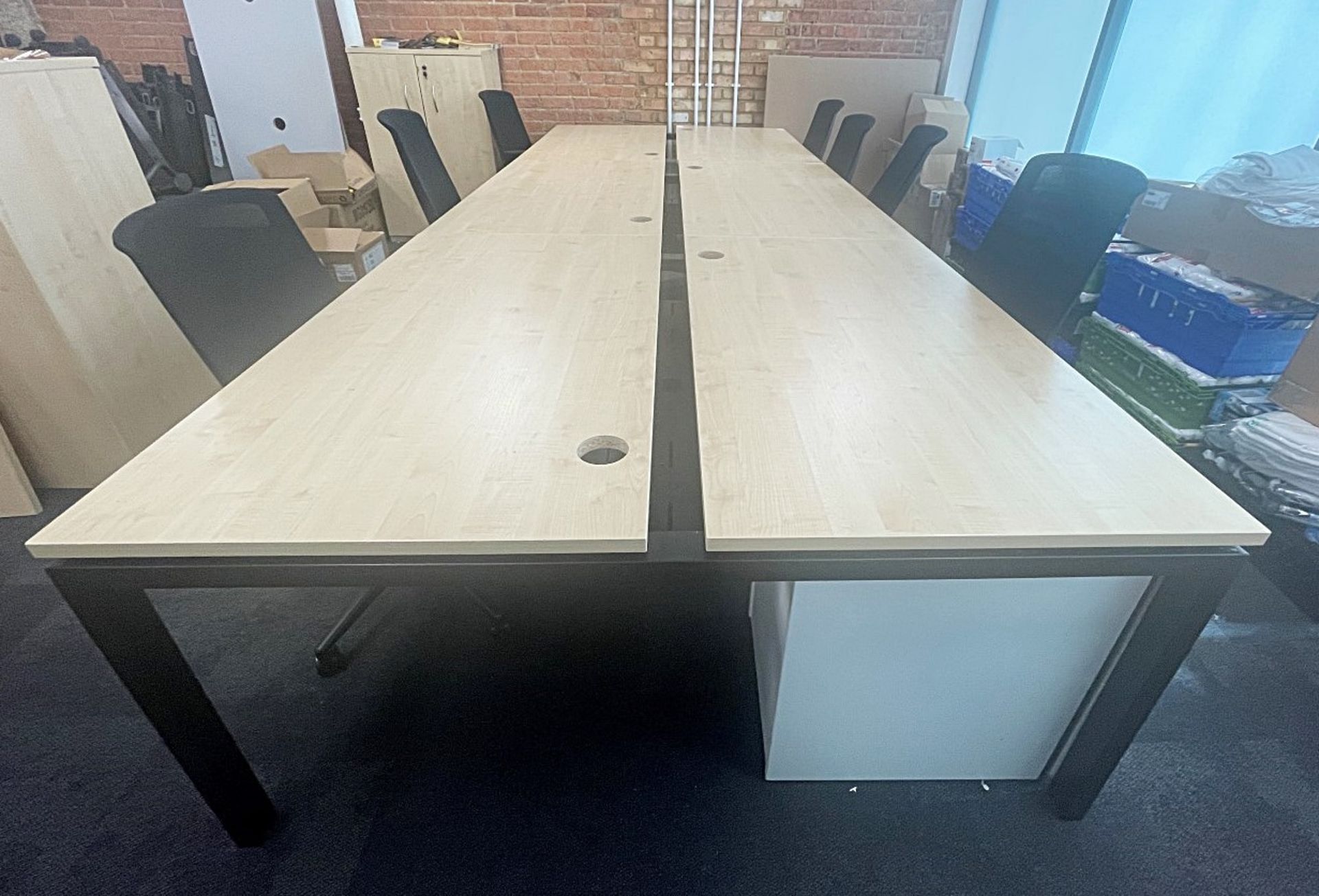 1 x Bank of 6 Modular Desks Plus 7 x Screen Dividers - To Be Removed From An Executive Office - Image 10 of 14