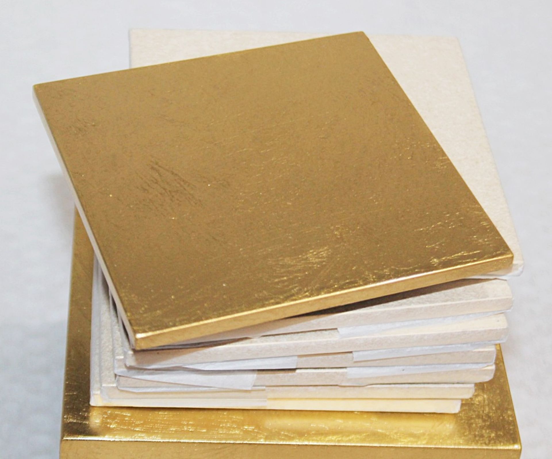 POSH TRADING COMPANY Luxury Set Of 8 x Gold Leaf Coasters In Coastbox - Original Price £260.00 - Image 7 of 9