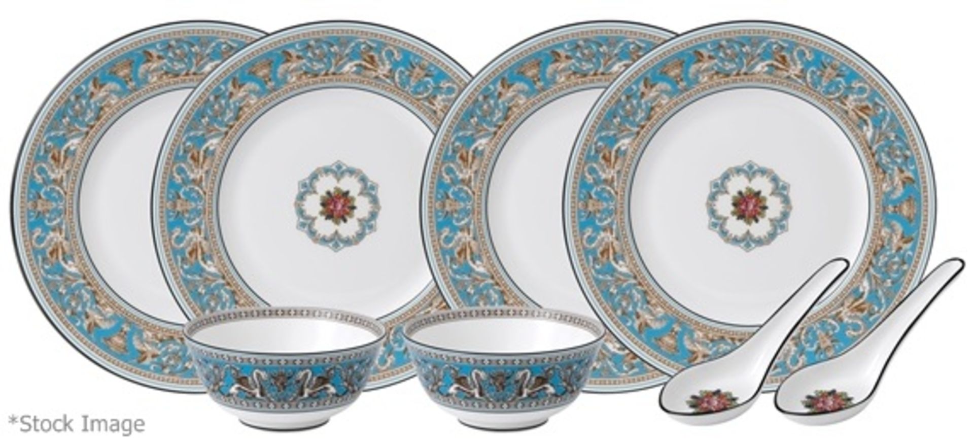 1 x WEDGWOOD Florentine Turquoise 8-Piece Dinner Set - Original Price £500.00 - Unused Boxed Stock -