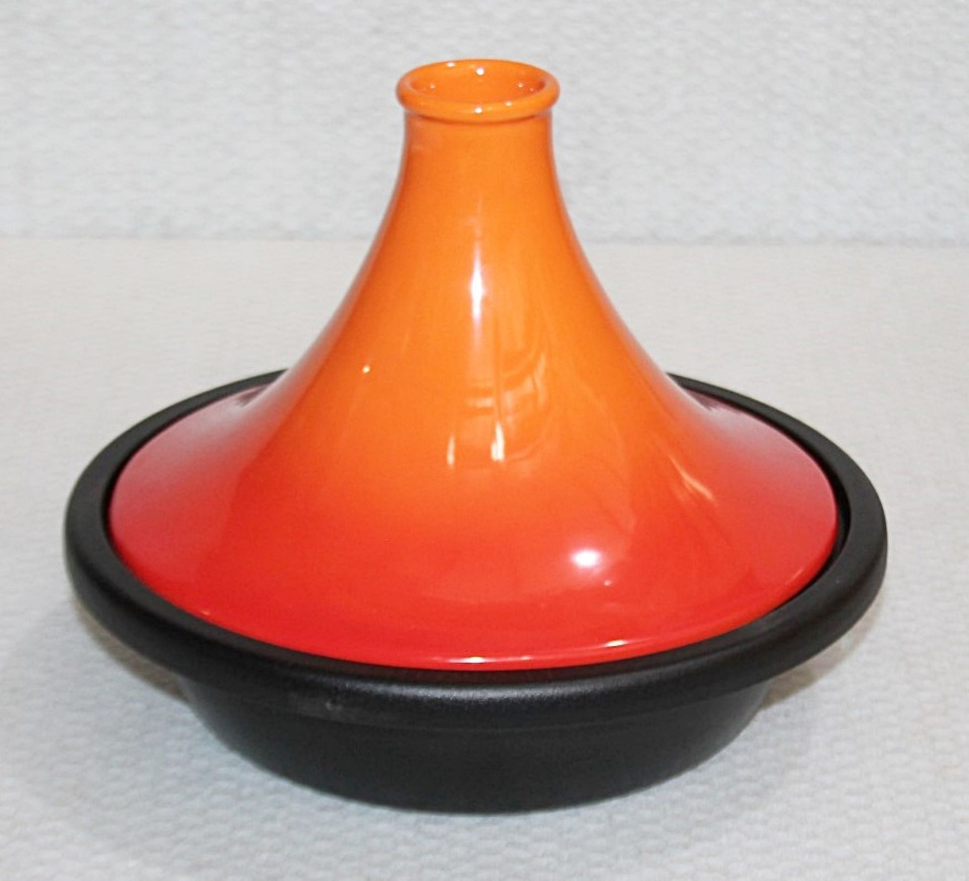 1 x LE CREUSET Ceramic & Cast Iron Tagine In Signature Volcanic Orange - Original Price £159.00 - Image 2 of 10