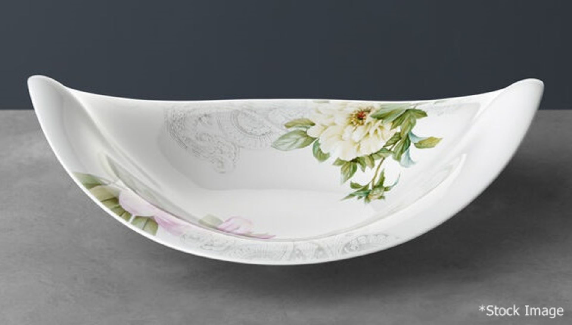 1 x VILLEROY & BOCH SIGNATURE - Premium Bone Porcelain 'Quinsai Garden' Fruit Bowl - RRP £238.00