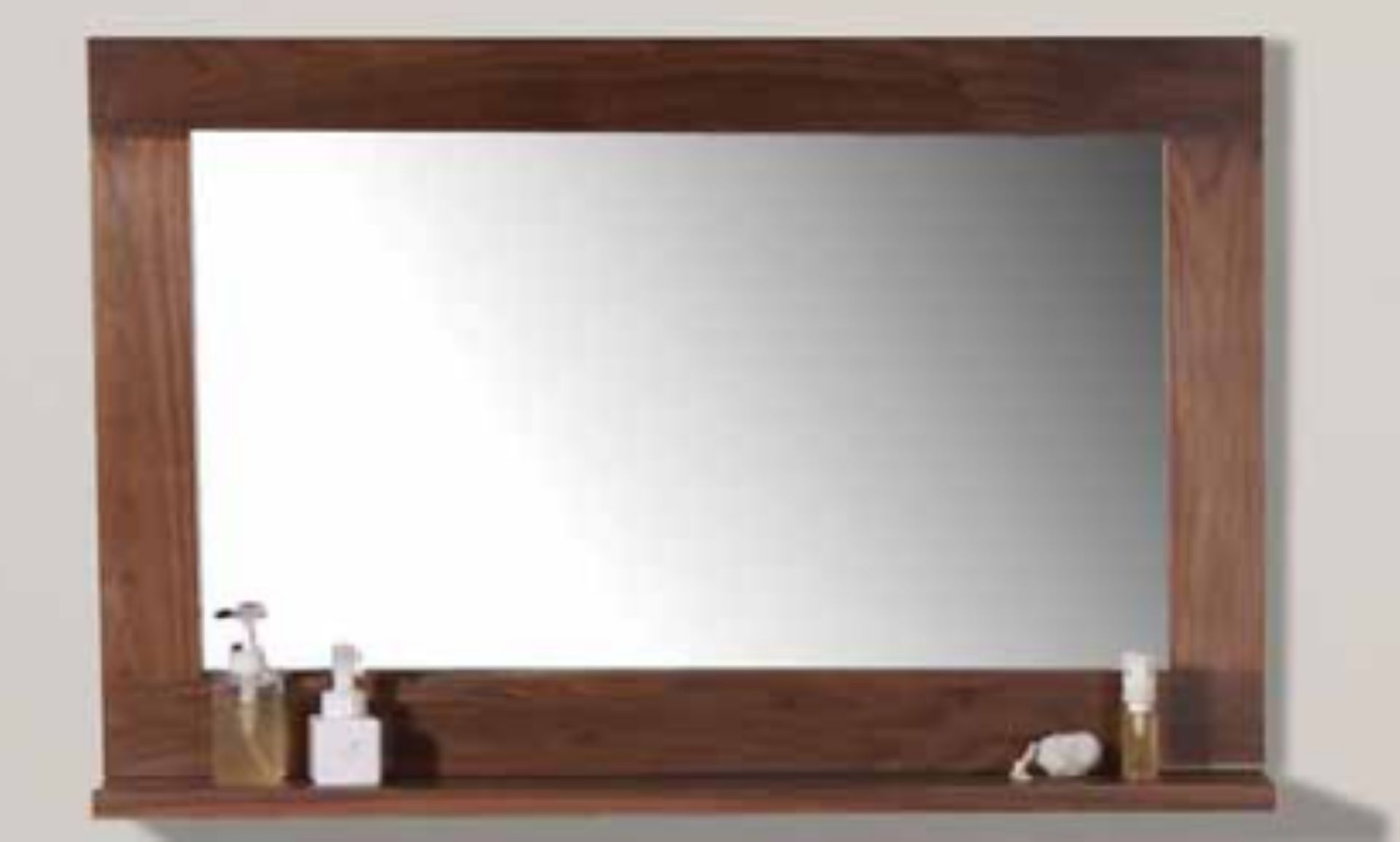 1 x Stonearth Bathroom Wall Mirror With Solid Walnut Frame and Bevelled Glass Mirror - Size: Large - Image 3 of 7