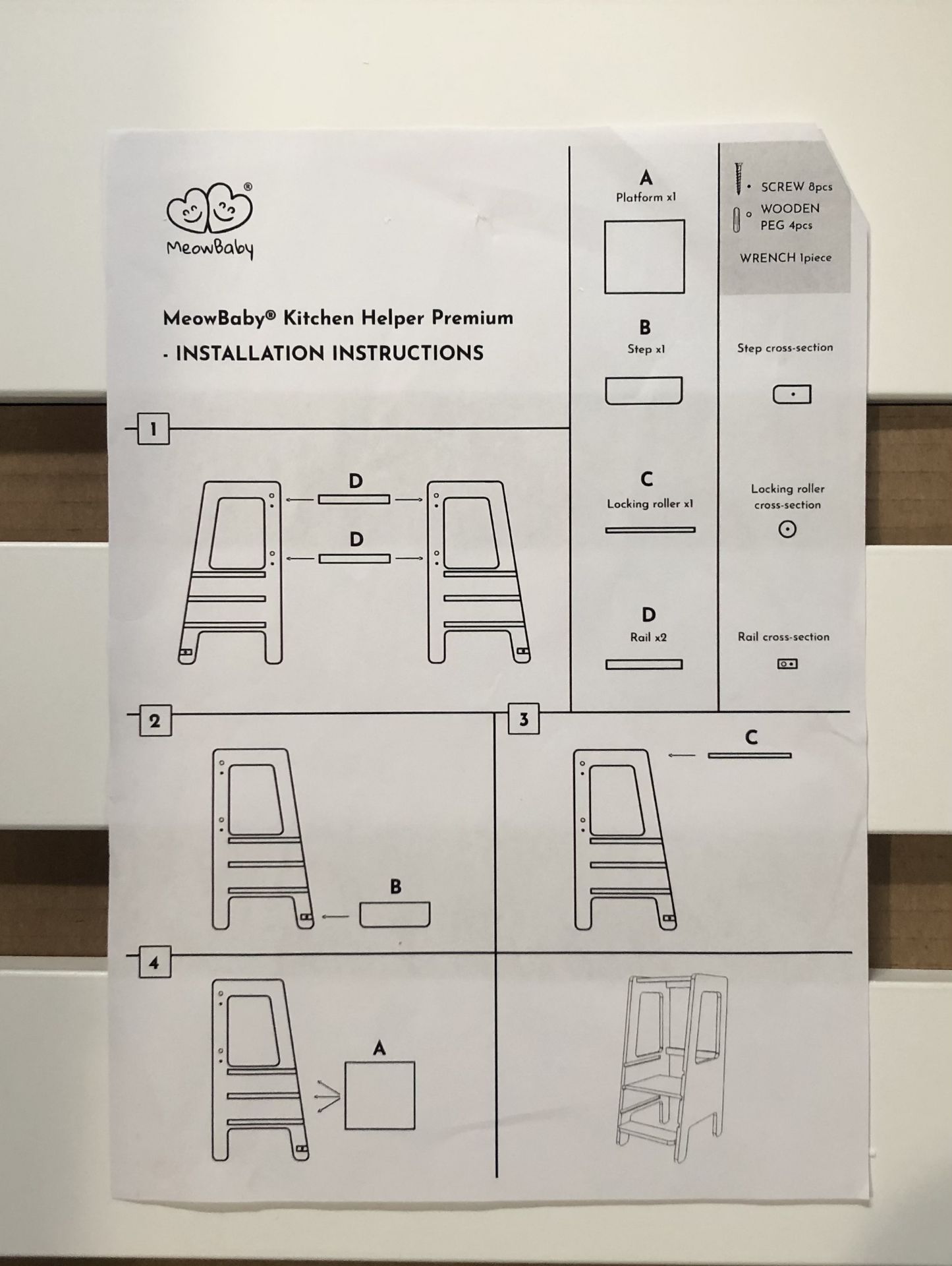 1 x MeowBaby Wooden Kitchen Helper Premium - New/Boxed - HTYS318 - CL987 - Location: Altrincham WA14 - Image 4 of 4