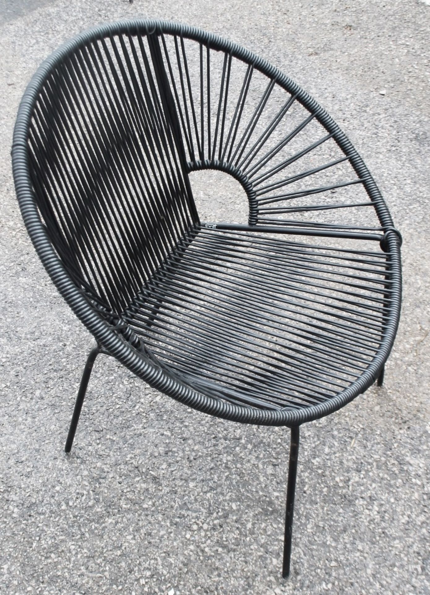 3 x Round Black Wire Bistro Patio Egg Chairs - Removed From A Commercial Environment - Ref: HAS689 - - Image 4 of 7