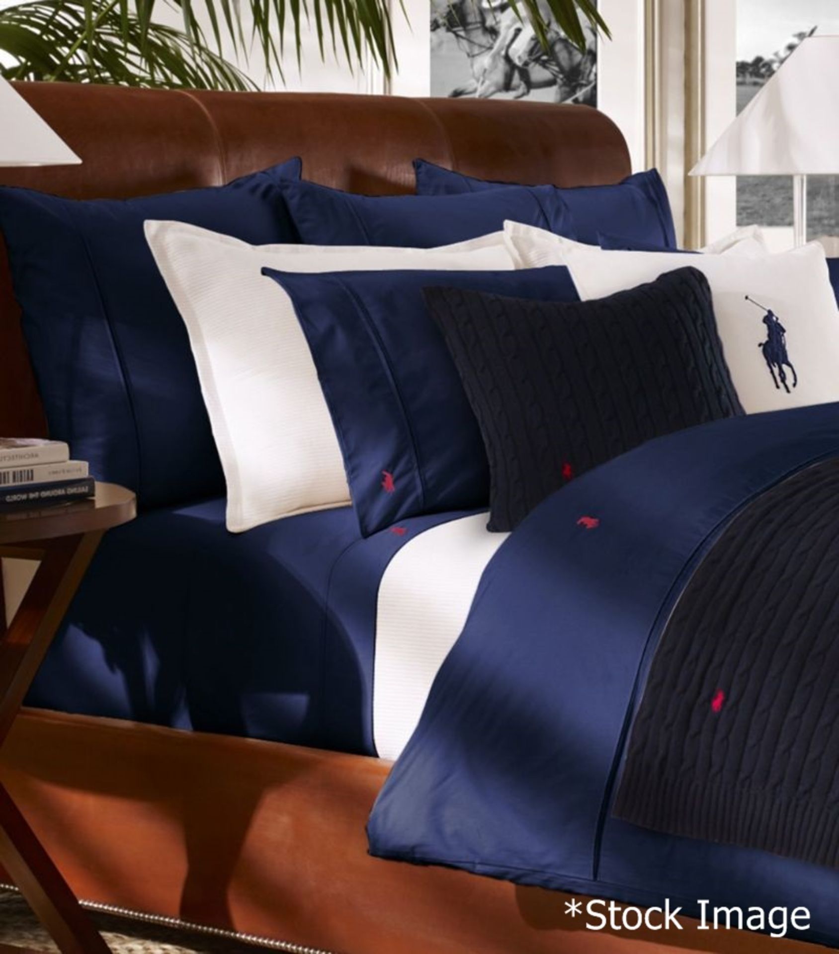 1 x RALPH LAUREN HOME Polo Player Double Flat Sheet (240cm x 280cm) - Original Price £159.00