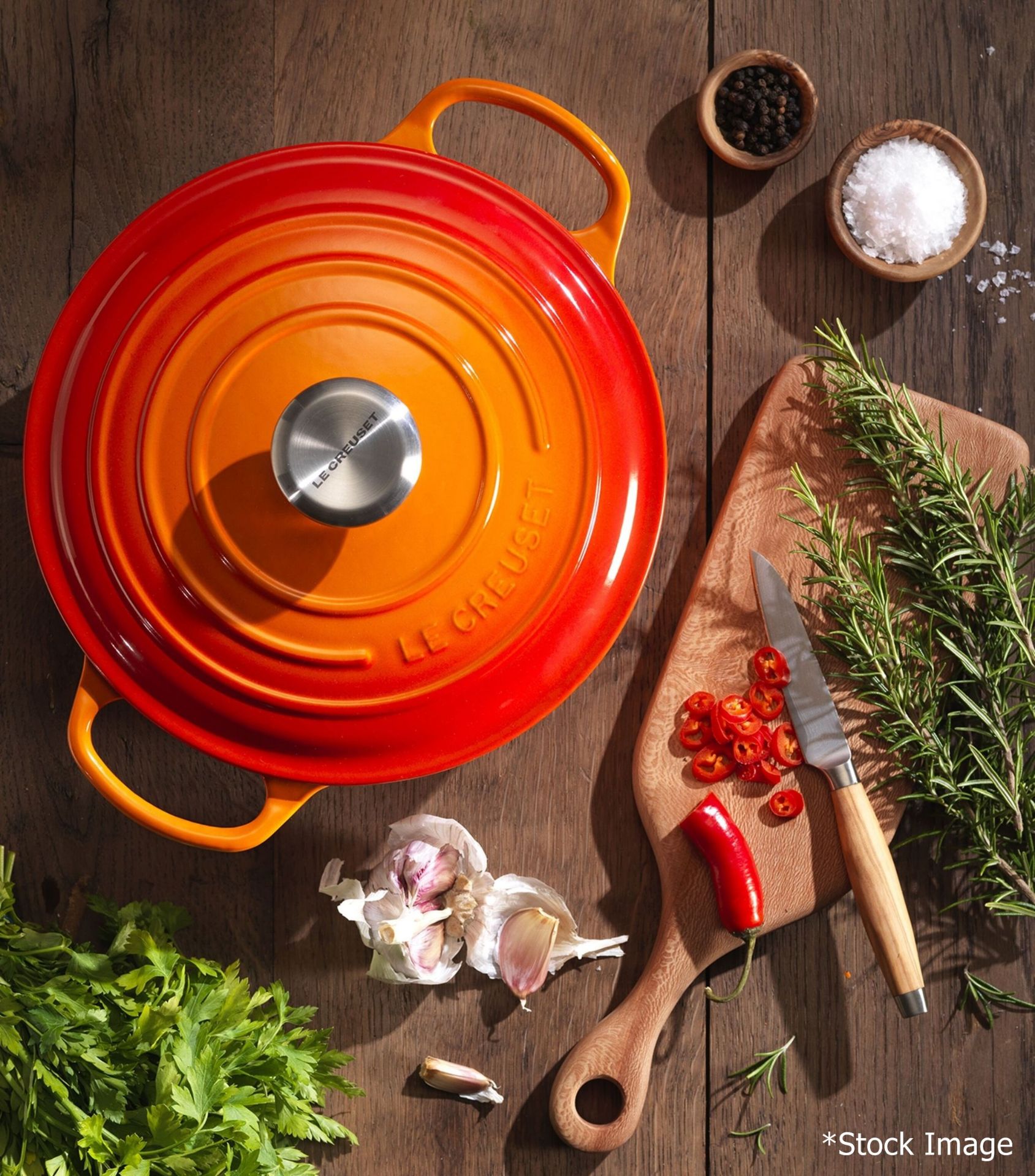 1 x LE CREUSET 'Volcanic' Enamelled Cast Iron Round Casserole Dish With Lid (30cm) - RRP £355.00 - Image 12 of 13