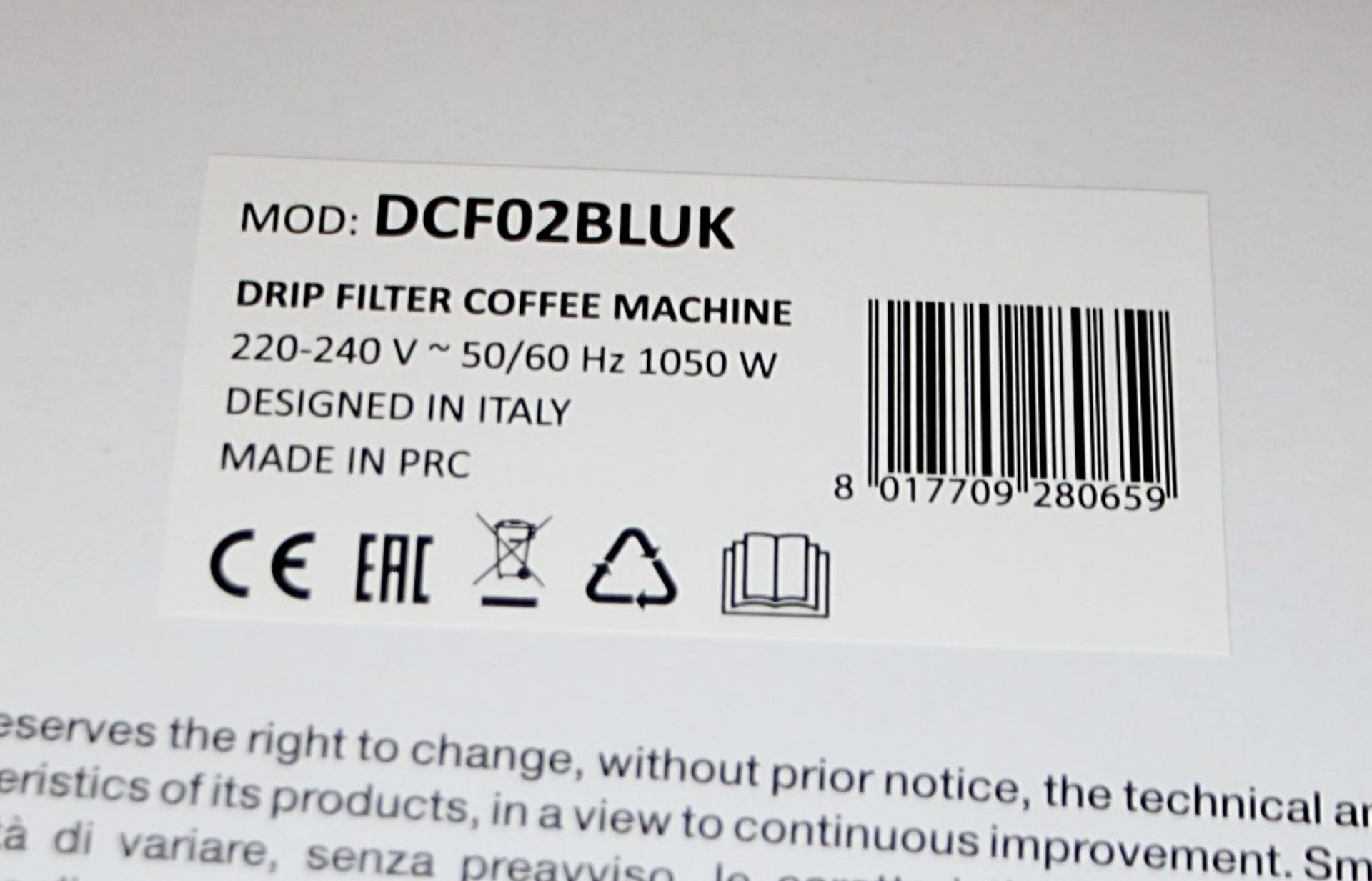 1 x SMEG Drip Filter Coffee Machine - Original Price £199.00 - Boxed Ex-display Item - Ref: HAS701/ - Image 8 of 14
