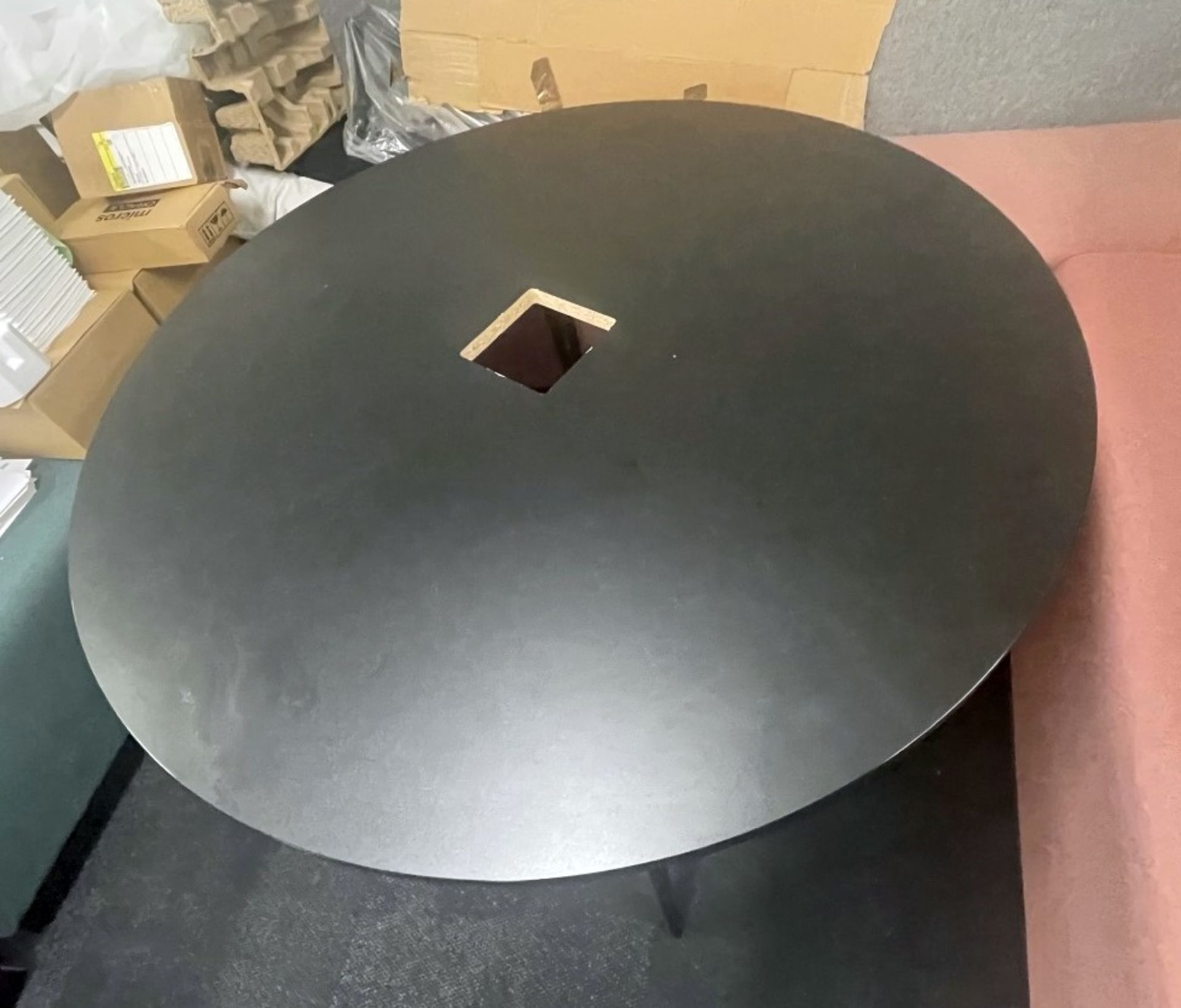 1 x Round 1.2-Metre Black Table With Centre Opening - To Be Removed From An Executive Office - Image 5 of 7