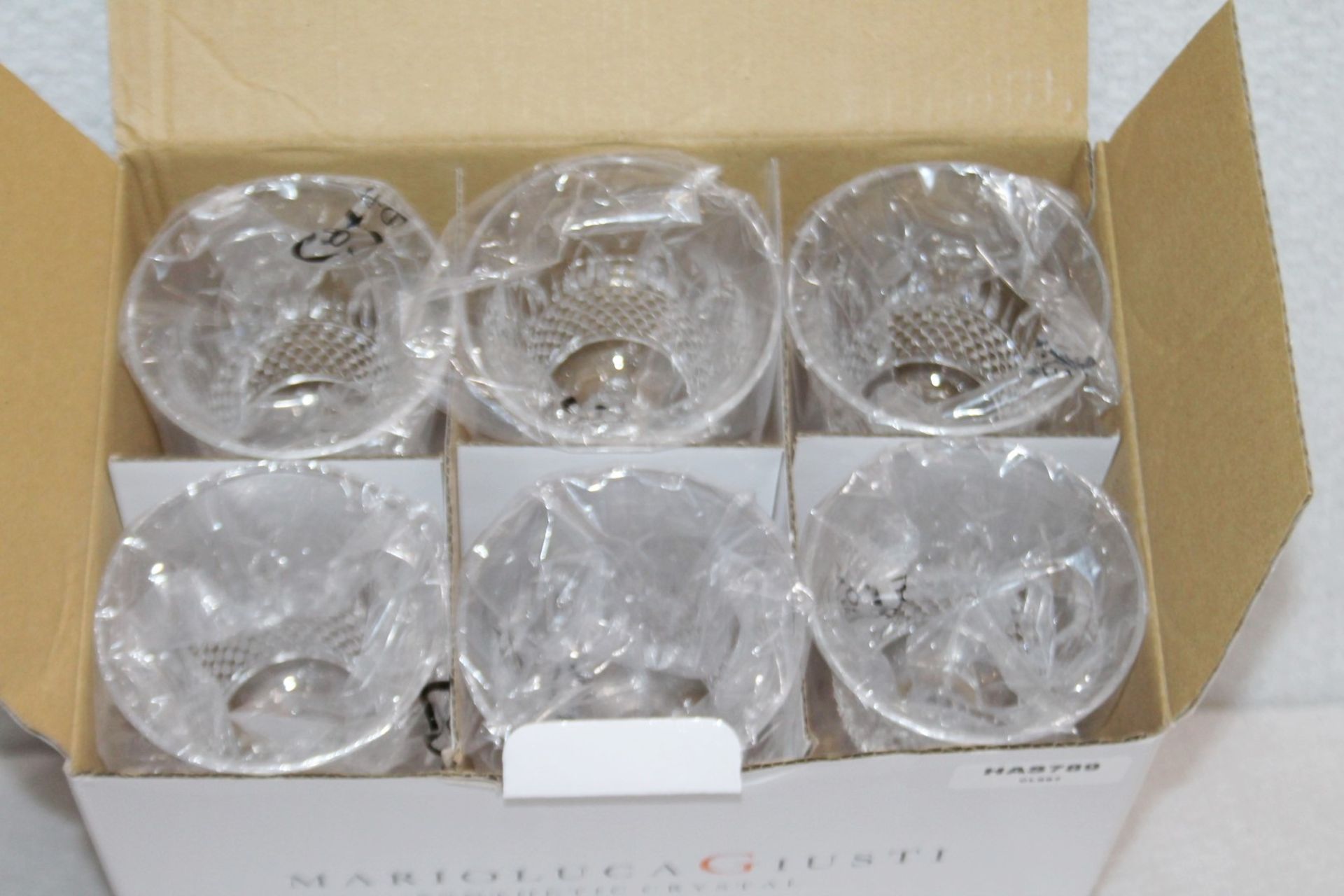 Set of 6 x MARIO LUCA GIUSTI 'Italia' Clear Synthetic Crystal Wine Goblets (180ml) - RRP £144.00 - Image 5 of 13