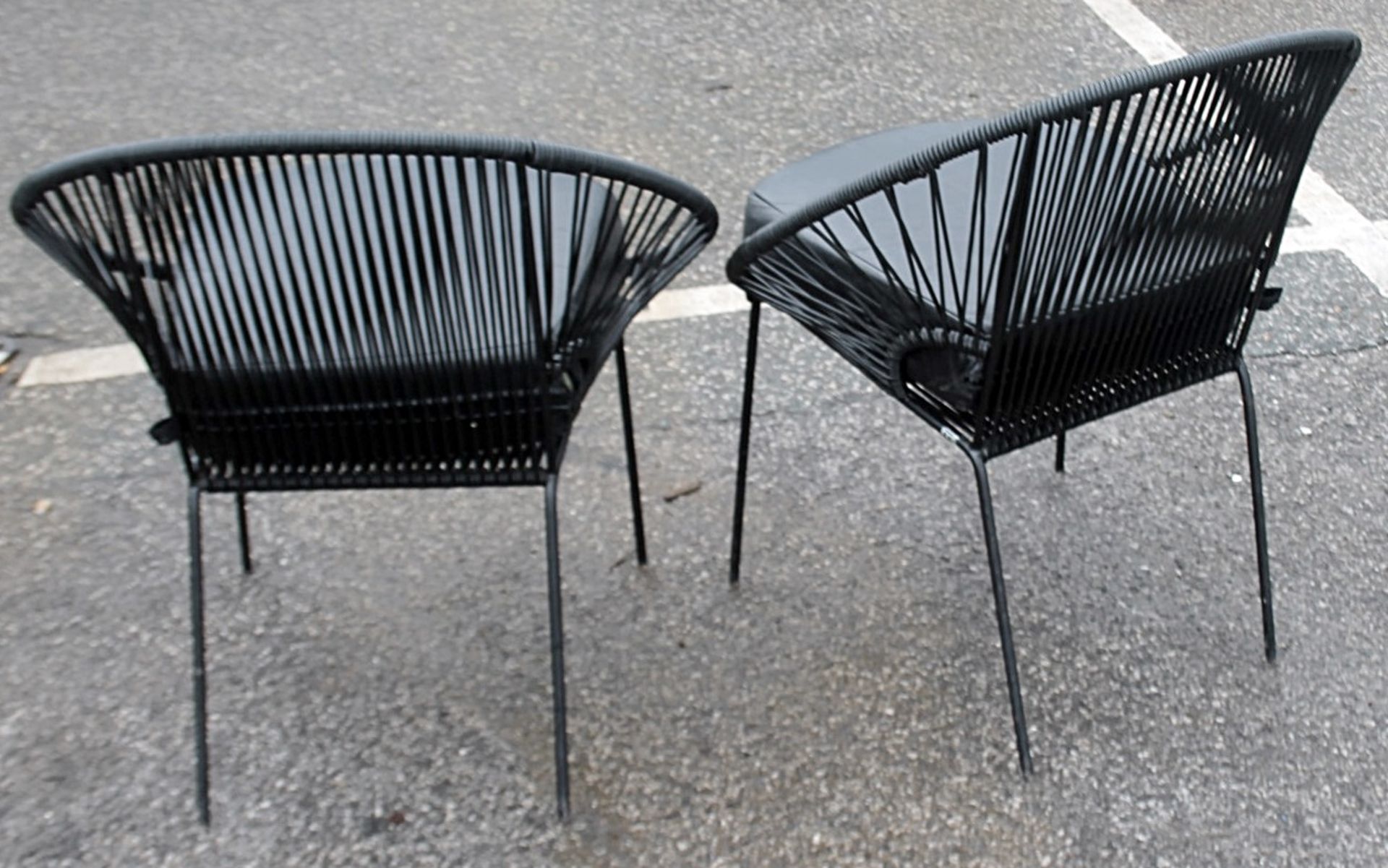 3 x Round Black Wire Bistro Patio Egg Chairs - Removed From A Commercial Environment - Ref: HAS689 - - Image 3 of 7