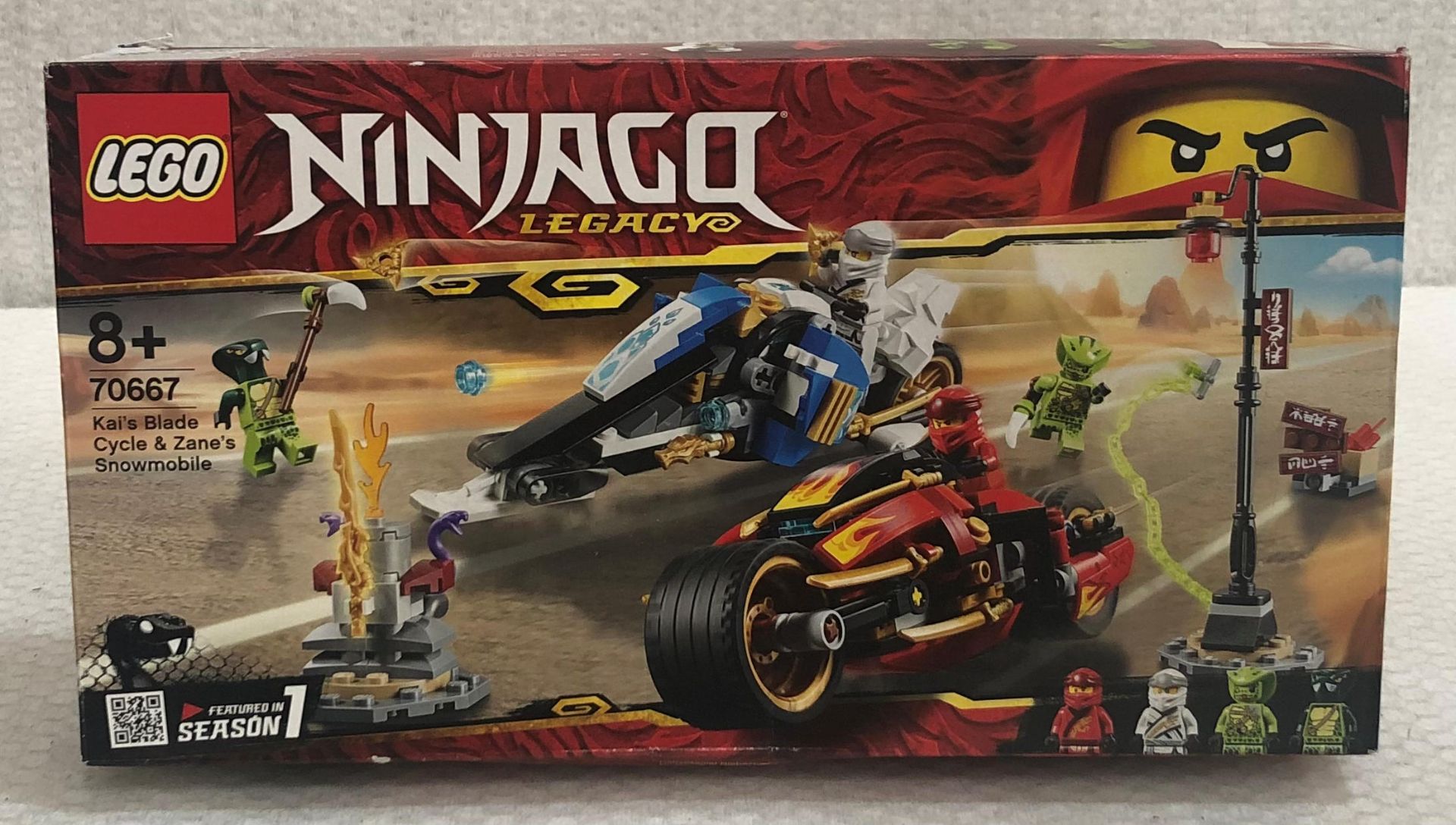 1 x Lego Ninjago Legacy Kai's Blade Cycle & Zane's Snowmobile - Model 70667 - New/Boxed - Image 2 of 5