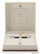 1 x GRAF VON FABER-CASTELL 'Classic Anello' Luxury Platinum Ballpoint Pen Set - RRP £570.00