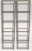 2 x Commercial 2-Metre Tall 5-Tier Shelving Unit In White And Bronze Finish (No Boards) - Ex-Display