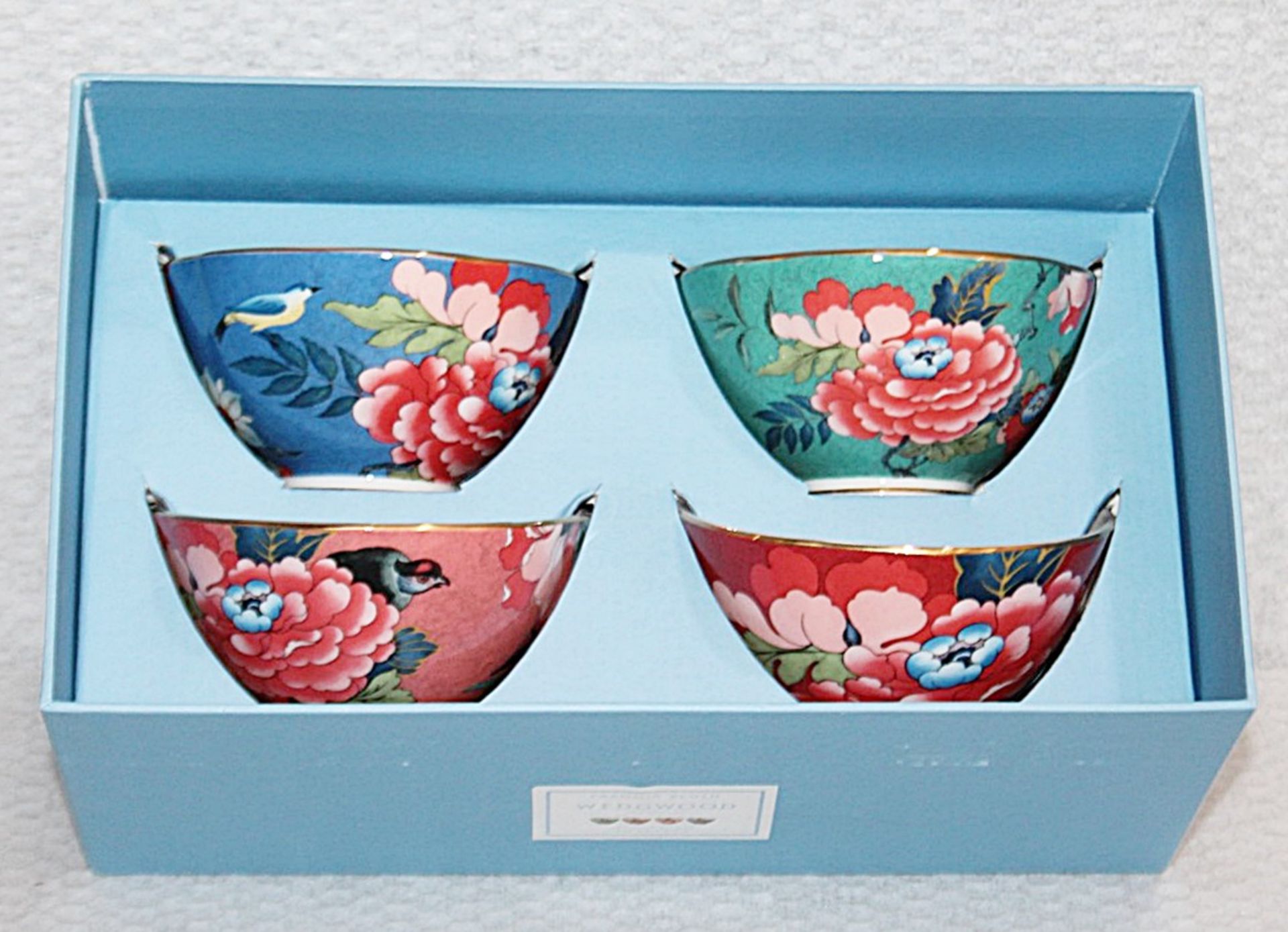 Set of 4 x WEDGWOOD 'Paeonia Blush' ine Bone Chine Bowls - Original Price £100.00 - Unused Boxed - Image 9 of 16