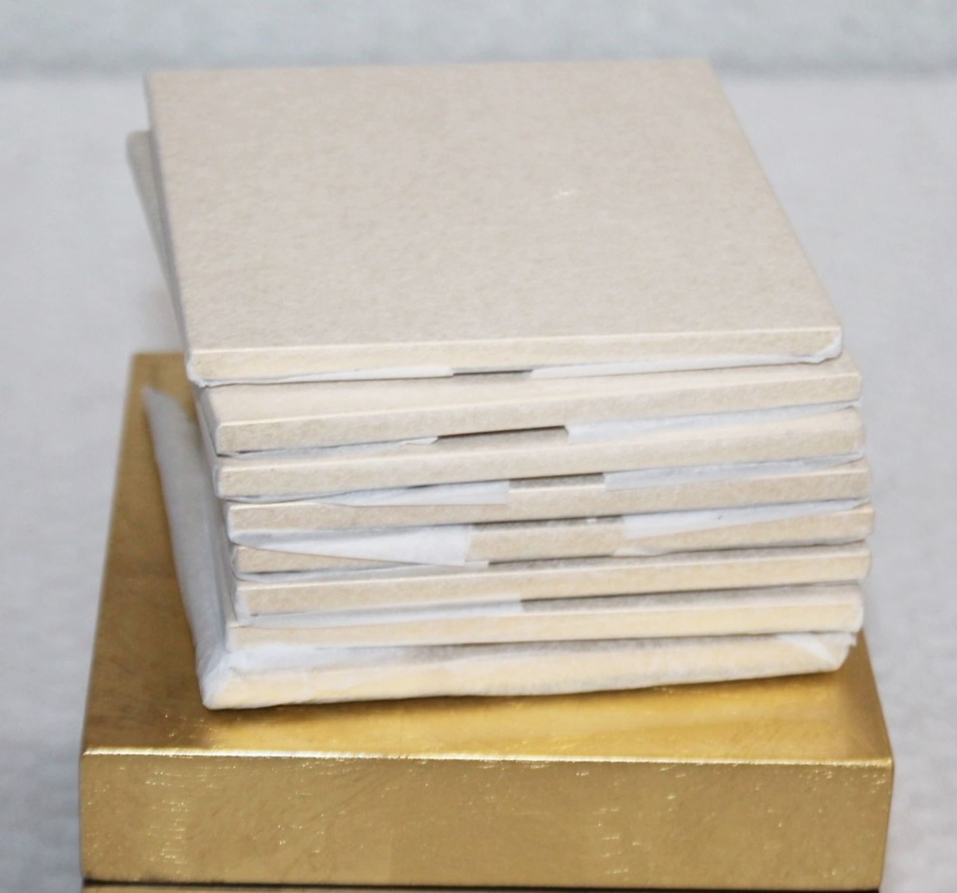 POSH TRADING COMPANY Luxury Set Of 8 x Gold Leaf Coasters In Coastbox - Original Price £260.00 - Image 4 of 9