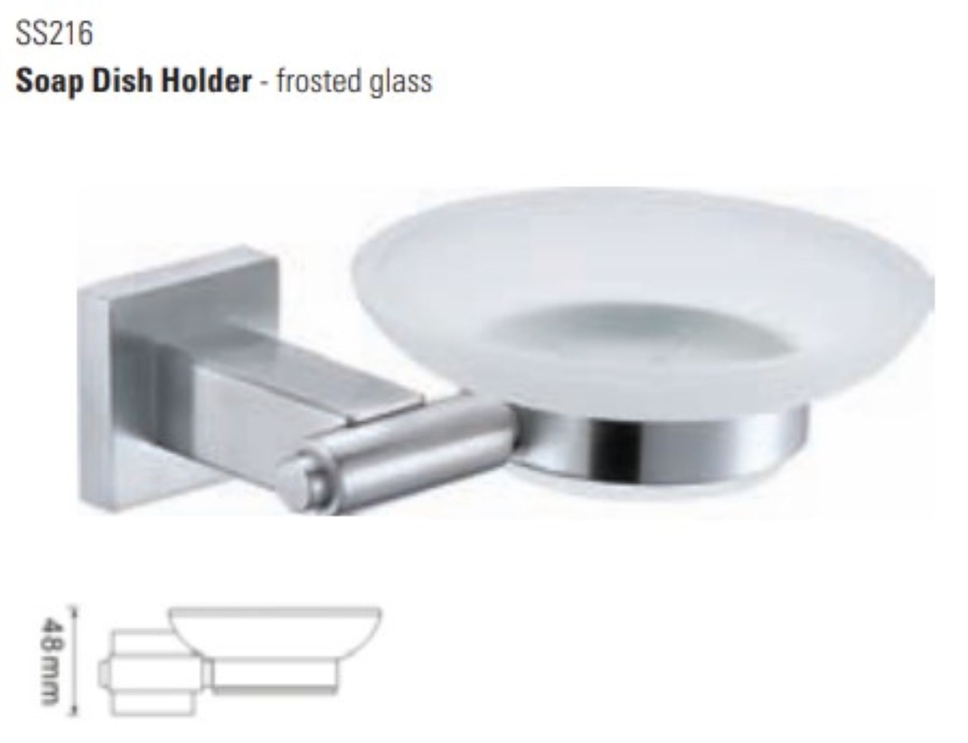 1 x Stonearth Soap Dish Holder With Frosted Glass - Solid Stainless Steel Bathroom Accessory - New - Image 2 of 2