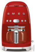 1 x SMEG Drip Filter Coffee Machine In Red - Original Price £199.00 - Unused Boxed Stock