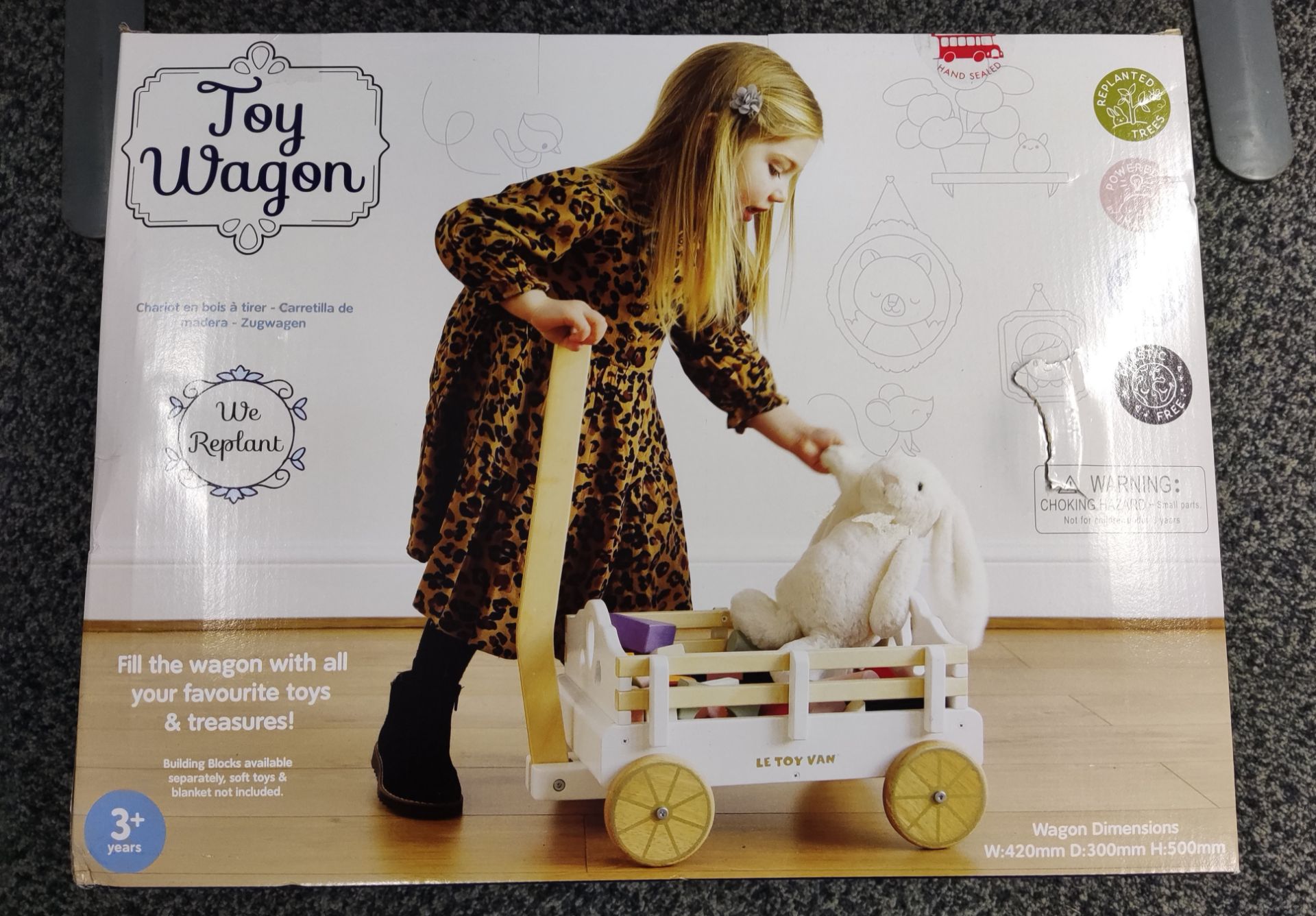 1 x Le Toy Van Pull Along Wooden Toy Wagon - New/Boxed - Image 3 of 5