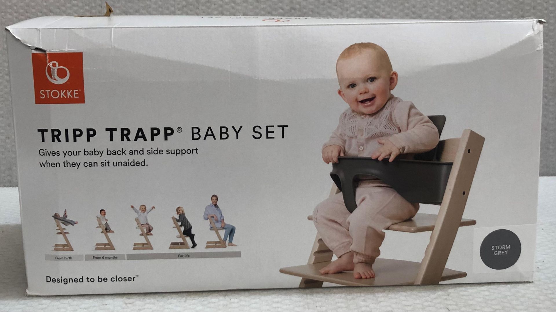 1 x Tripp Trapp Baby Set in Storm Grey - New/Boxed - HTYS313 - CL987 - Location: Altrincham WA14 - - Image 2 of 5