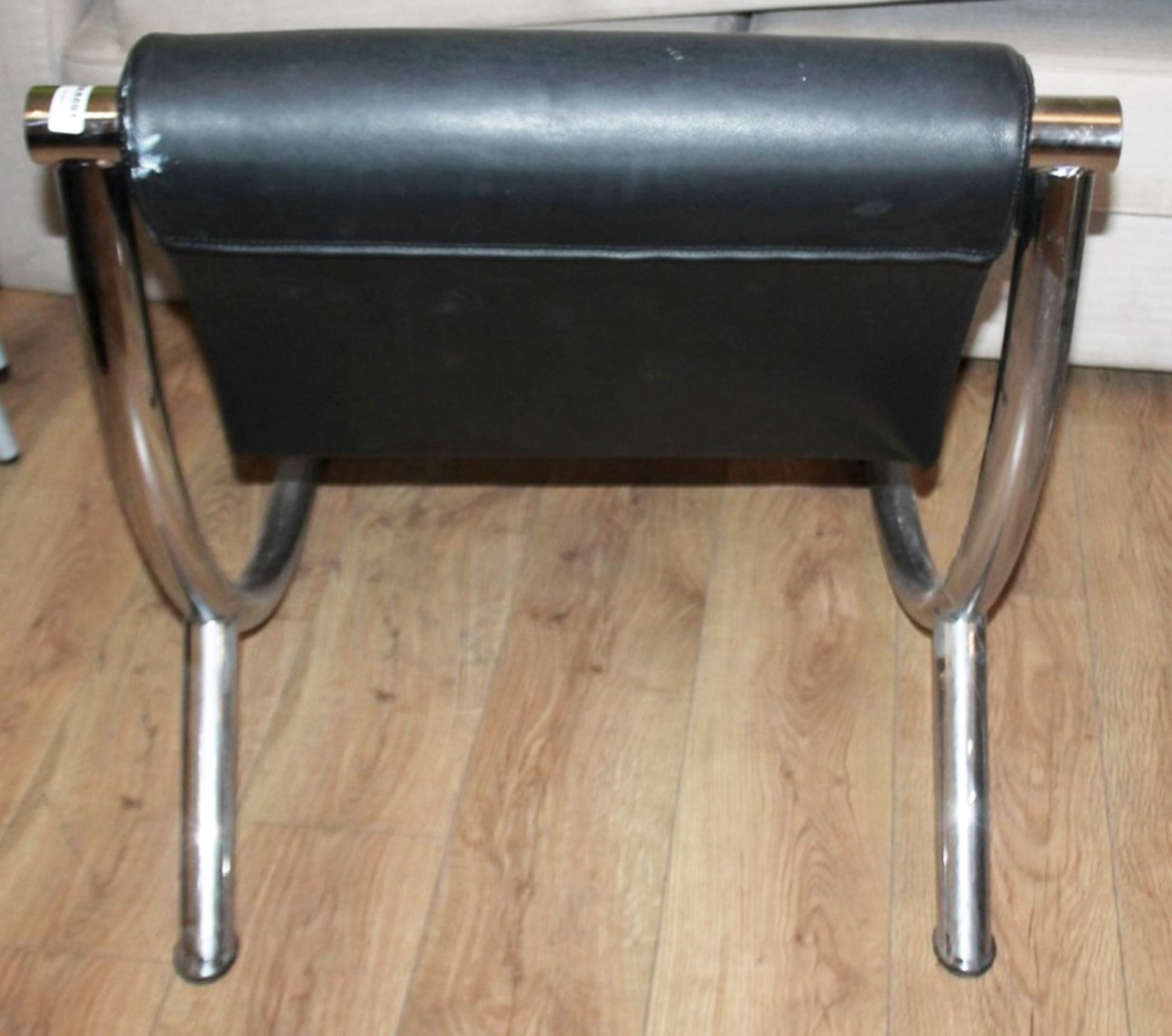 1 x Klöber Premium German Designed Black Leather & Chrome Armchair - Removed From An Office - Image 2 of 4