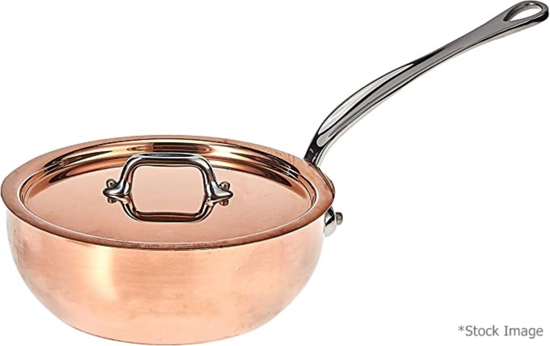 1 x MAUVEL 1830 Quart Splayed Saute Pan with Lid and Cast Stainless Steel Handle - RRP £300.00