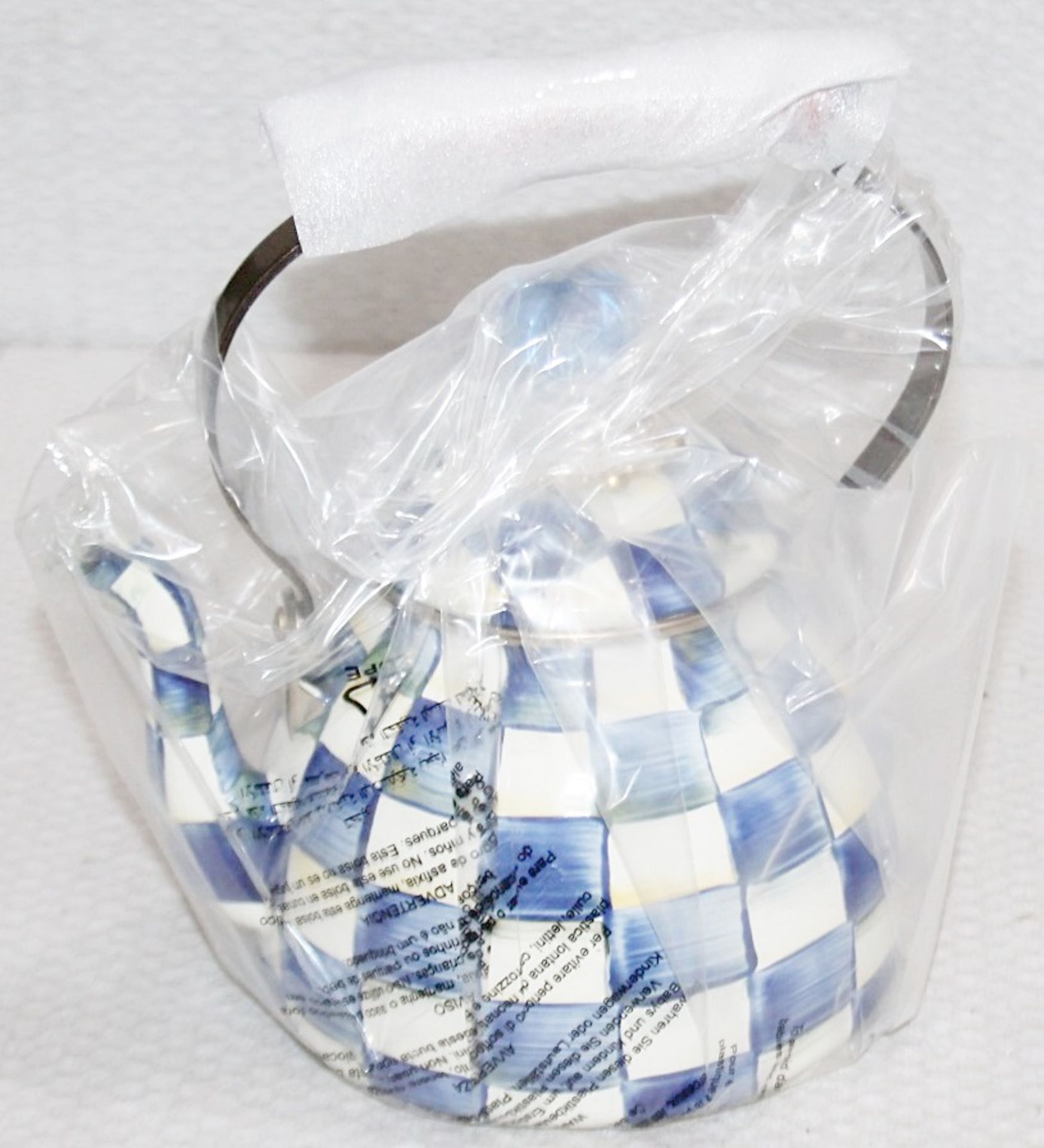 1 x MACKENZIE-CHILDS 'Royal Check' Hand-painted Tea Kettle - Original Price £153.00 - Image 2 of 12