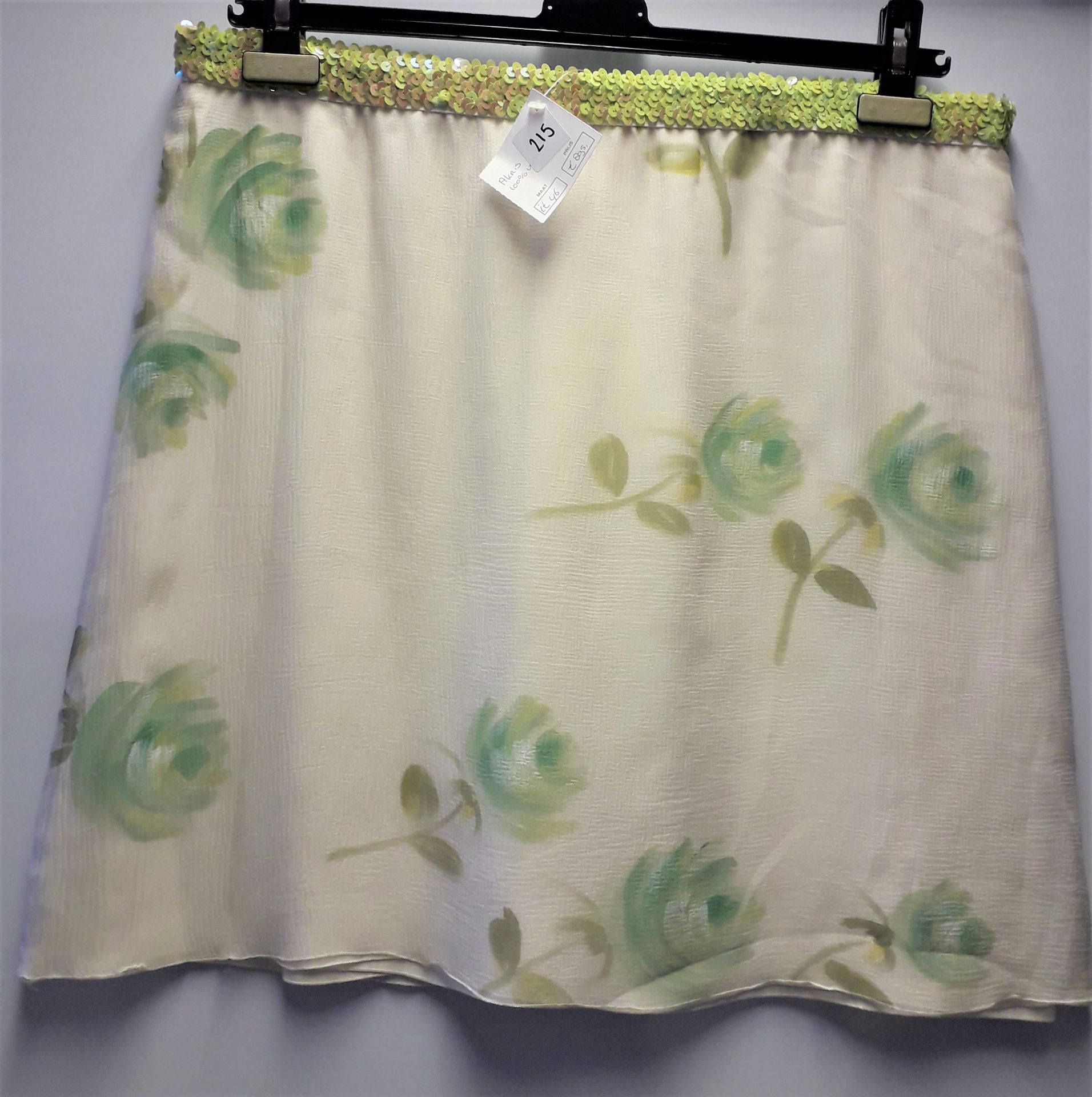 1 x Boutique Le Duc Cream Floral Skirt With Sequin Waistband - Size: 14 - Material: 100% Voilesoie - - Image 3 of 7