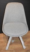 4 x Eames Inspired Turner Dining Chairs With Cushioned Seats and Grey Upholstery - New and
