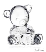 1 x WATERFORD Giftology Crystal Ornament Of A Baby Bear With Alphabet Block (7cm) - Original