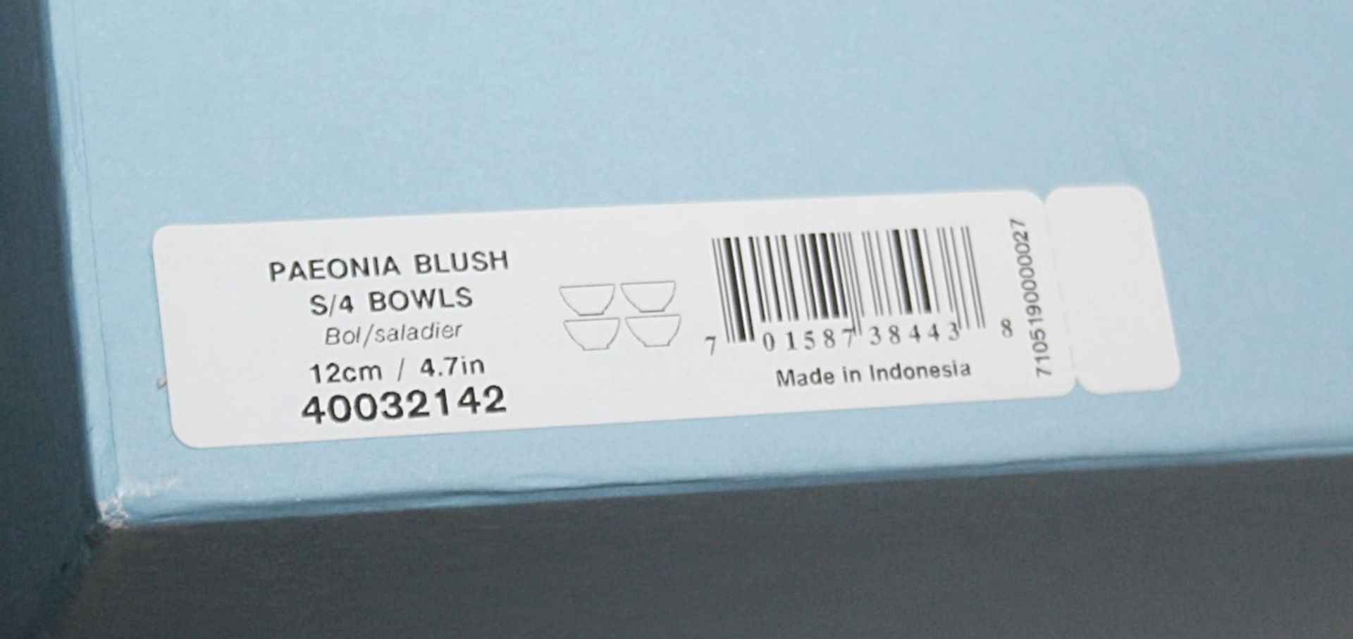 Set of 4 x WEDGWOOD 'Paeonia Blush' ine Bone Chine Bowls - Original Price £100.00 - Unused Boxed - Image 11 of 16