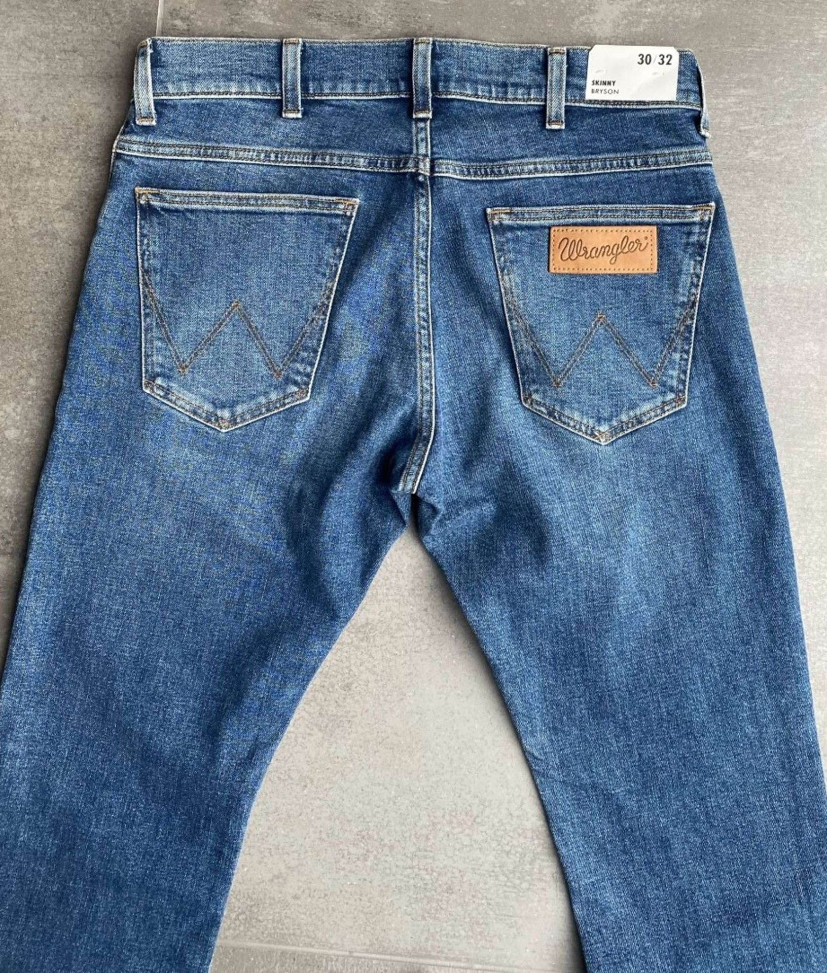 1 x Pair Of Men's Genuine Wrangler BRYSON Skinny Jeans In Blue - Size: UK 30/32 - Preowned, Like - Image 3 of 10