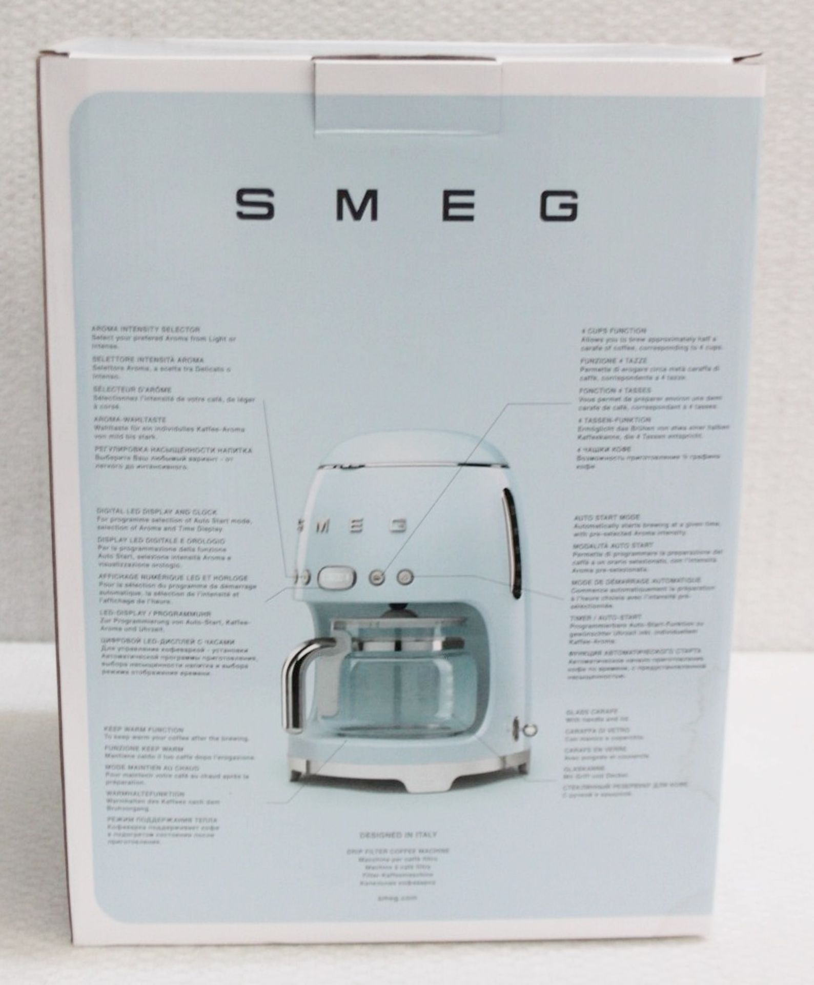 1 x SMEG Drip Filter Coffee Machine - Original Price £199.00 - Boxed Ex-display Item - Ref: HAS701/ - Image 9 of 14