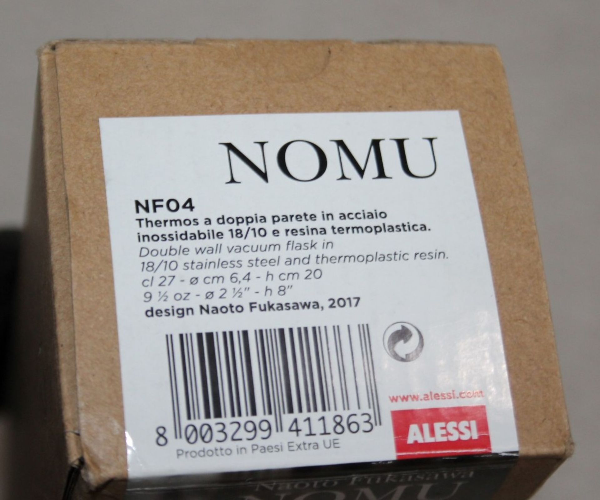 1 x ALESSI 'Nomu' Vacuum Flask - Original Price £50.00 - Unused Boxed Stock - Ref: HAS774/APR22/ - Image 7 of 7