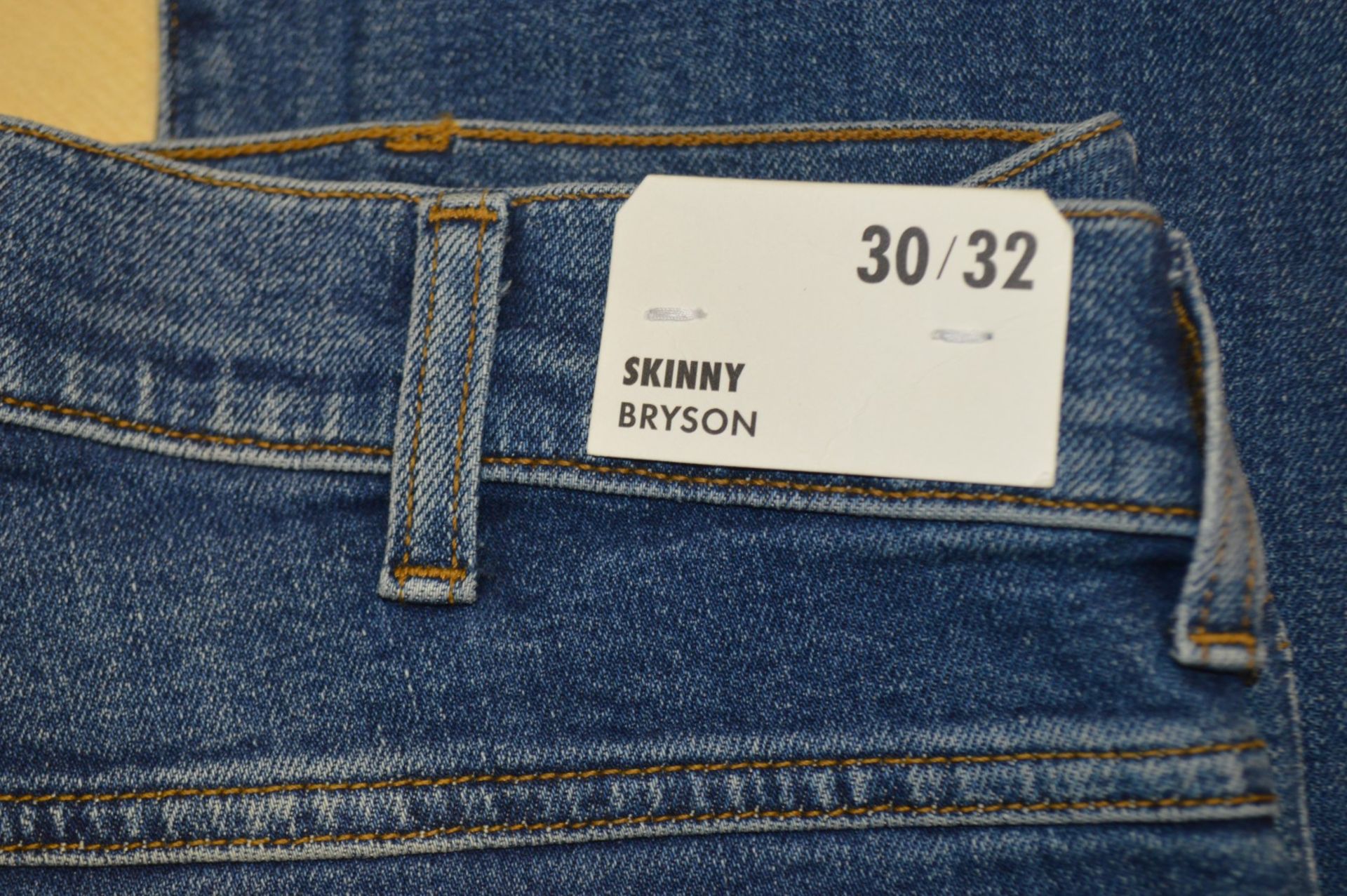 1 x Pair Of Men's Genuine Wrangler BRYSON Skinny Jeans In Blue - Size: UK 30/32 - Preowned, Like - Image 2 of 10