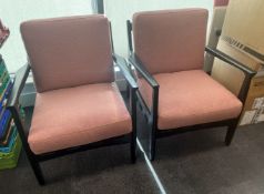 2 x Pink Reception Chairs - To Be Removed From An Executive Office Environment