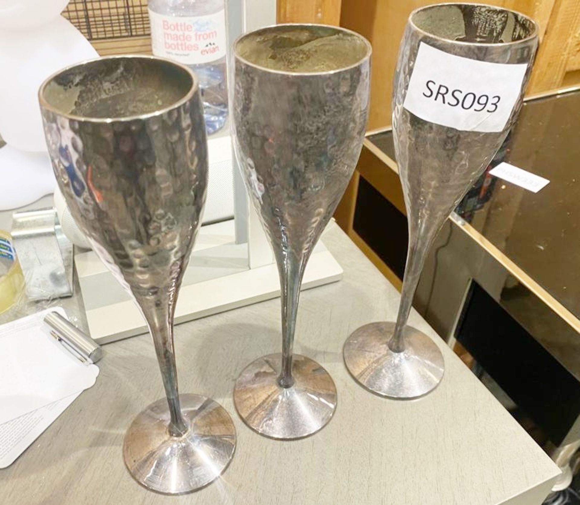 3 x Pewter Wine Glasses - CL731 - NO VAT ON THE HAMMER - Ref: SRS093/616 - Location: - Image 3 of 4