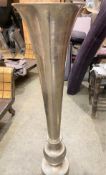 1 x Tall Pewter Trumpet Vase - Size: 400 x 1600mm