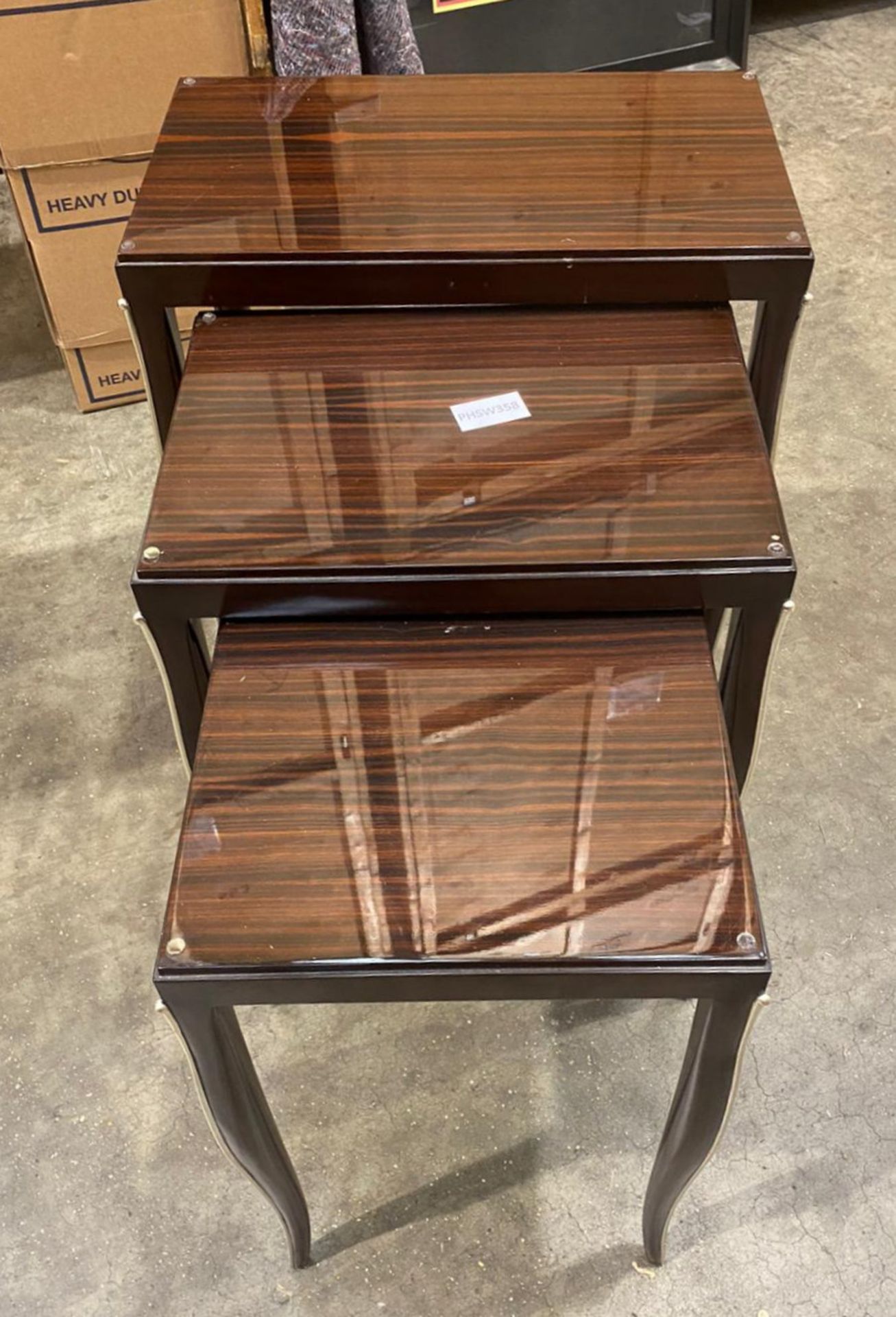 1 x Nest of Three Mahogany Tables - Size: Largest 530 x 700mm - Image 2 of 4