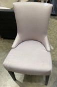1 x High Back Bedroom Chair With Grey Fabric Upholstery