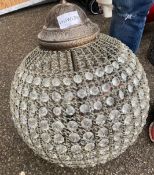 1 x 3 Light Chandelier Ball With Faux Crystal Beads - Size: 450x450mm - CL731 - NO VAT ON THE HAMMER