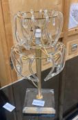 1 x Table Lamp With Gold Base and Blown Glass Tube Droplets