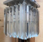 2 x Matching Ceiling Lights With Crystal Effect Glass Droplets and Chrome Base