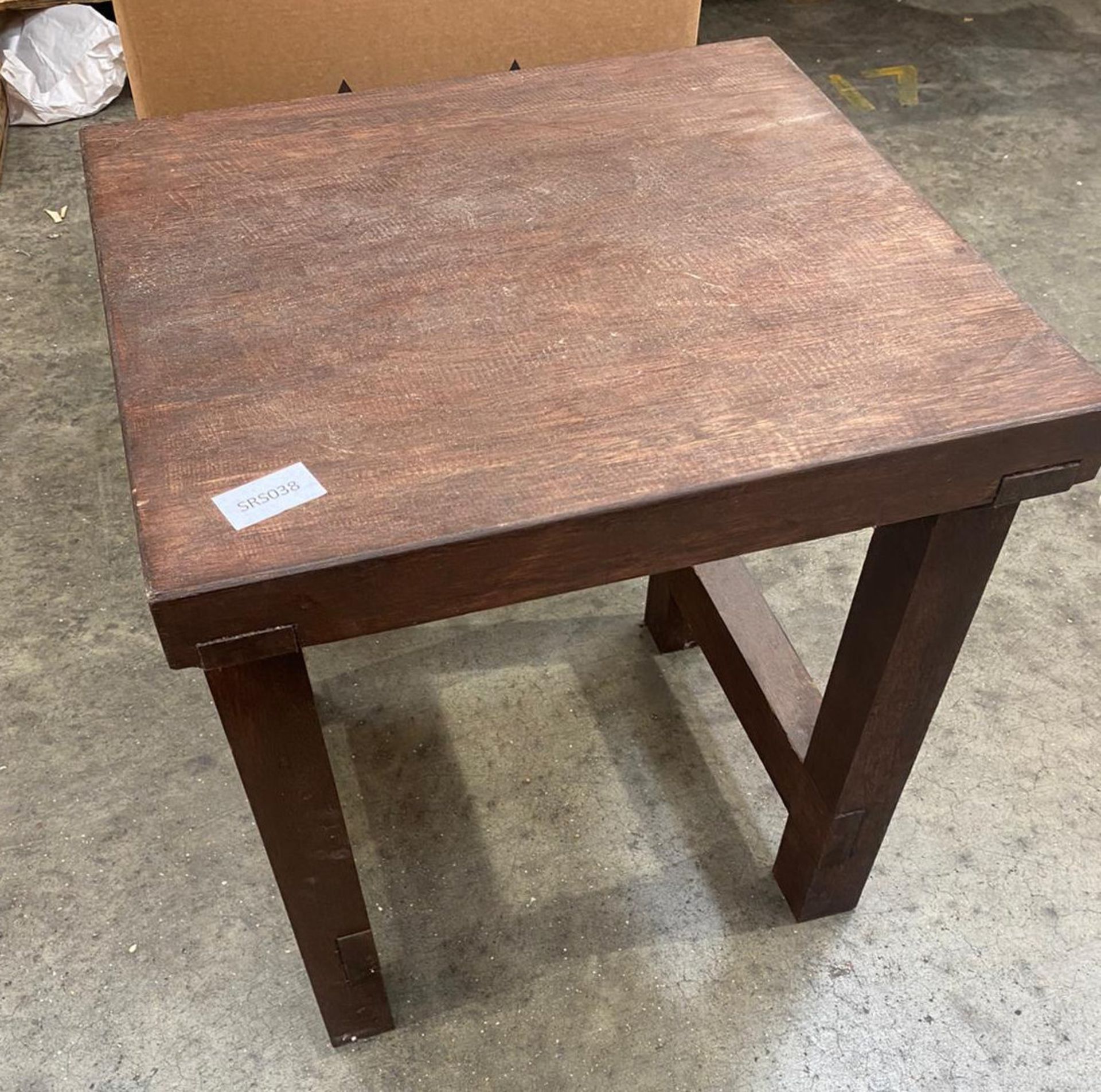 1 x Meranti Wood Occasional Table - Size: 500 x 500 x 600mm