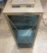 1 x Decorative Silver Display Cases With Glass Door and Leather Handles