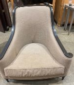1 x Low Seater Occasional Armchair With Elegant Curved Scroll Arms