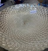 1 x Large Glass Bowl With an Eye Catching Peacock Tail Design - Size: Diameter 400mm