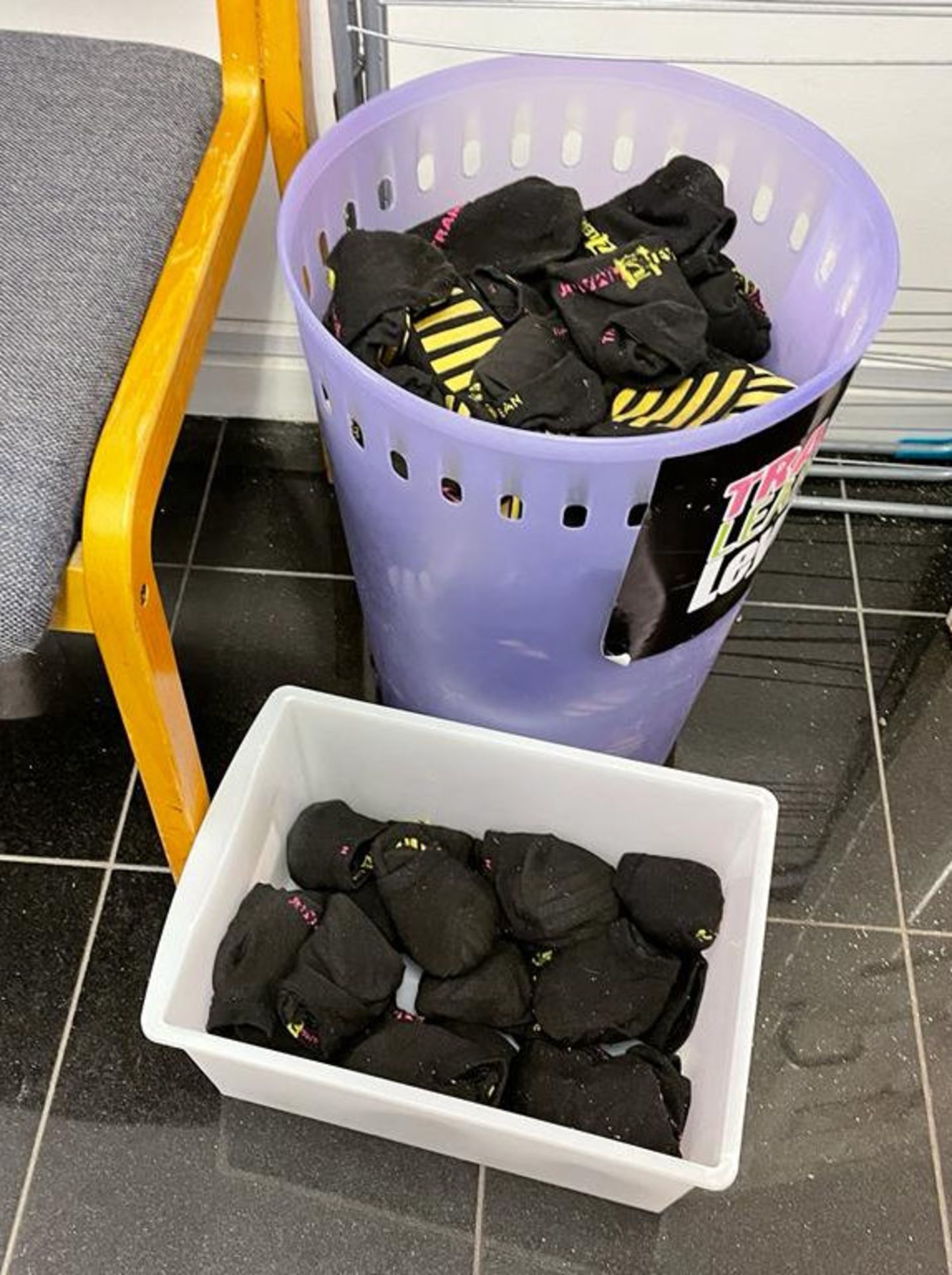 Quantity of Trampoline Socks - Containers Included - From a Large Indoor Trampoline Park - CL746 -