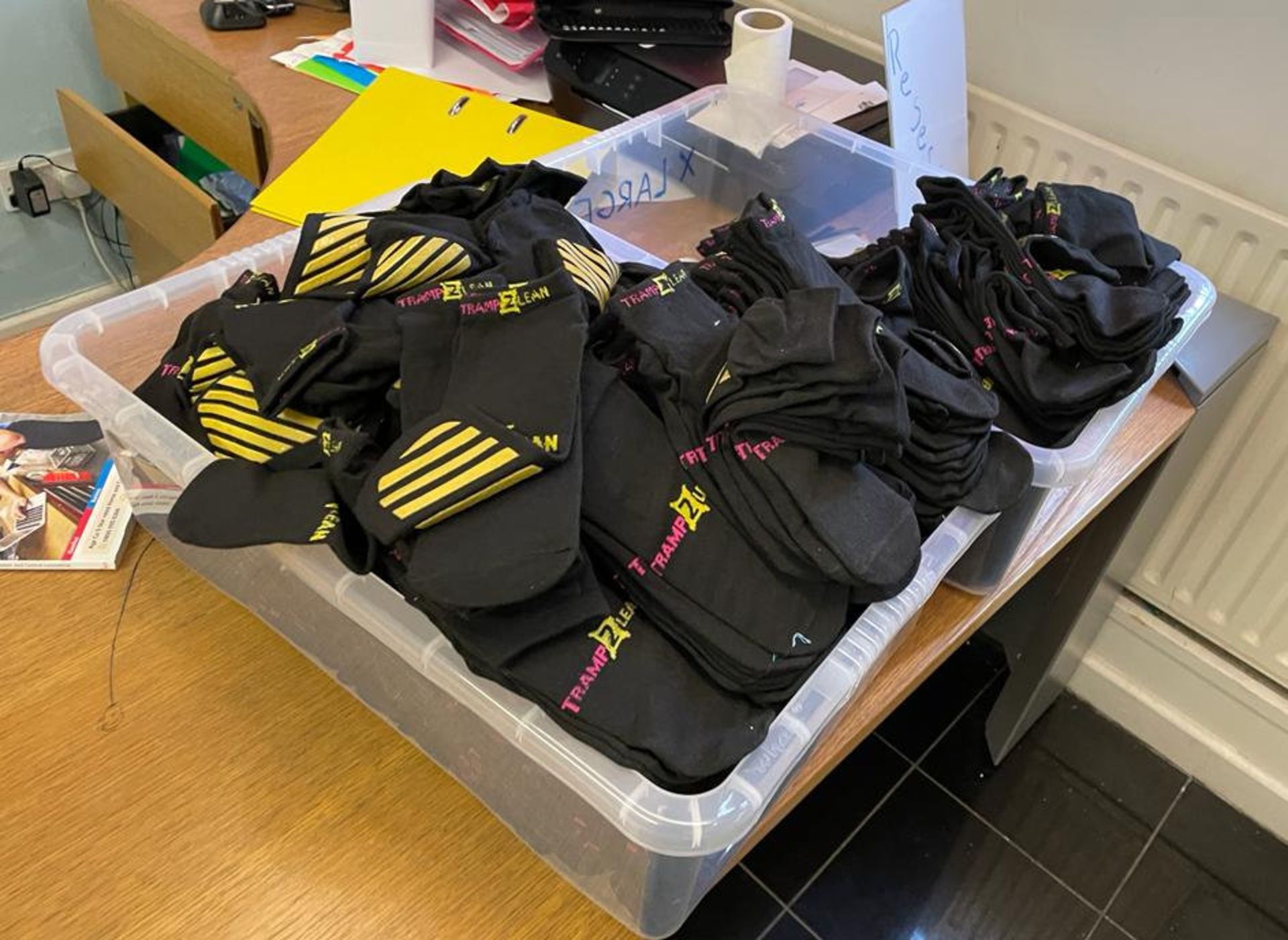 Quantity of Trampoline Socks - Containers Included - From a Large Indoor Trampoline Park - CL746 - - Image 2 of 2