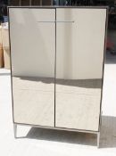 1 x B&B ITALIA 'Eucalipto' Designer 2-Door Illuminated Storage Unit With Bronzed Mirror Fronted